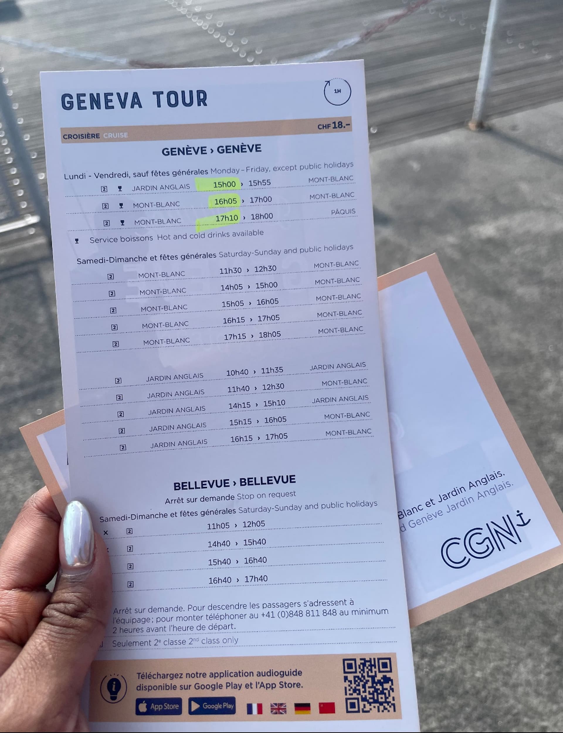 Lake Geneva cruise schedule 
